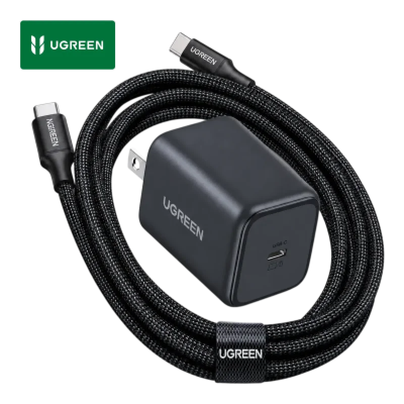 ⚡ Cargador Rápido UGREEN 45W GaN USB-C + Cable USB-C 60W 1m