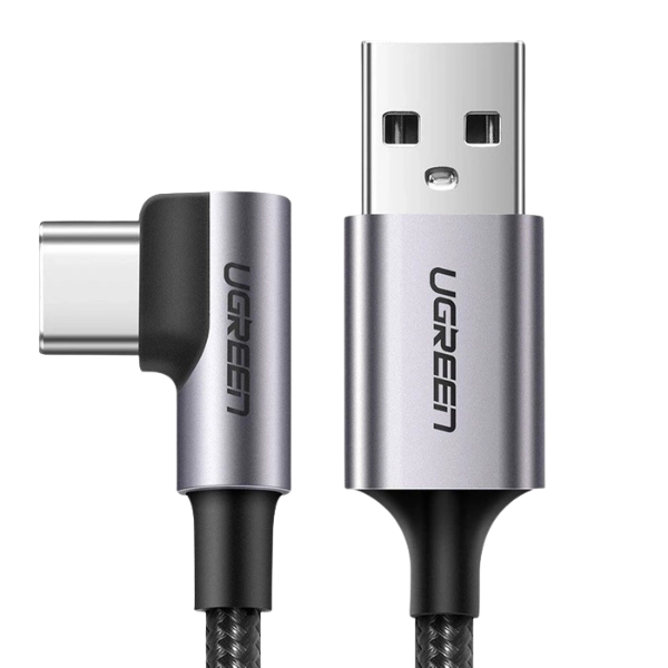 Cable UGREEN USB-C 2 Metros Ángulo 90 Grados Carga Rápida 3A
