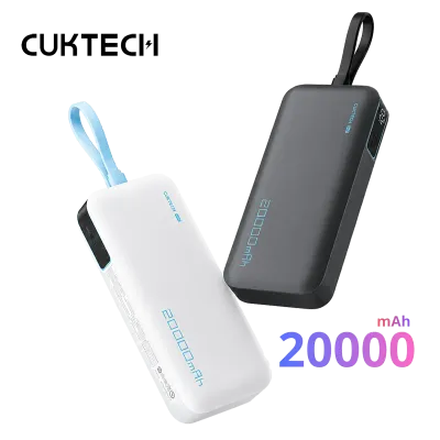 🔋 Power Bank CUKTECH CP24 20000mAh con Cable USB-C Integrado y Carga Rápida