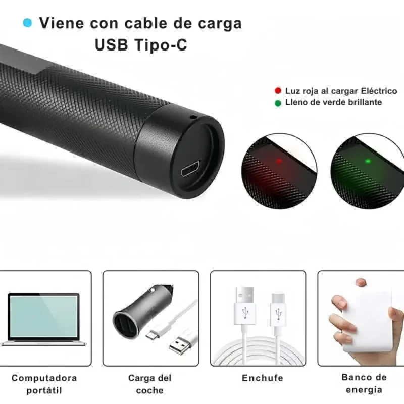 🟢 Puntero Láser Verde 3000M USB-C Cafini CN-303-T