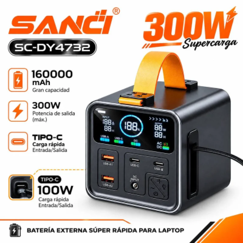 🔋 Power Bank SANCI 160000mAh 300W para Laptop SC-DY4732