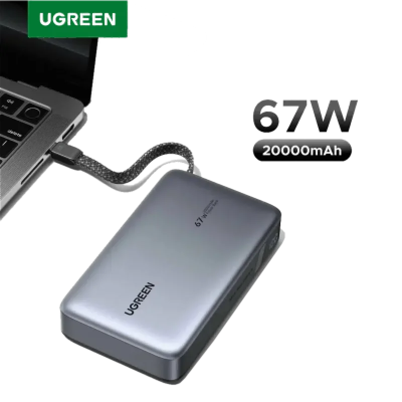 UGREEN Nexode Power Bank 20000mAh 67W Cable USB-C Carga Rápida