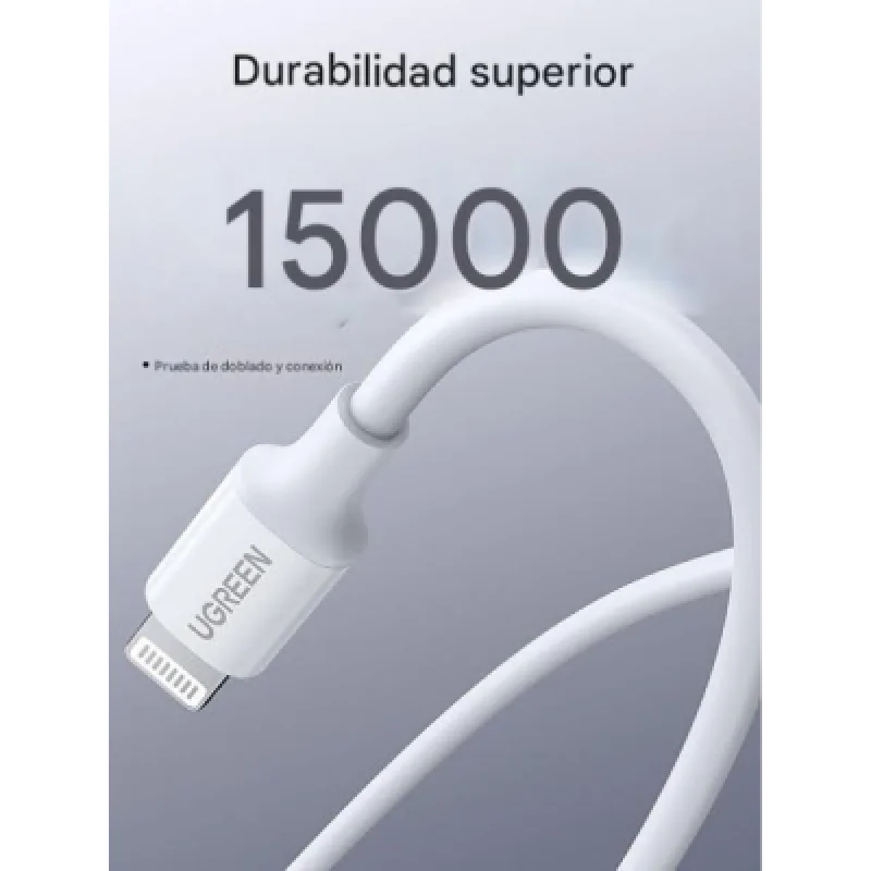 UGREEN 10493 Cable USB C a Lightning 1m 60W Blanco