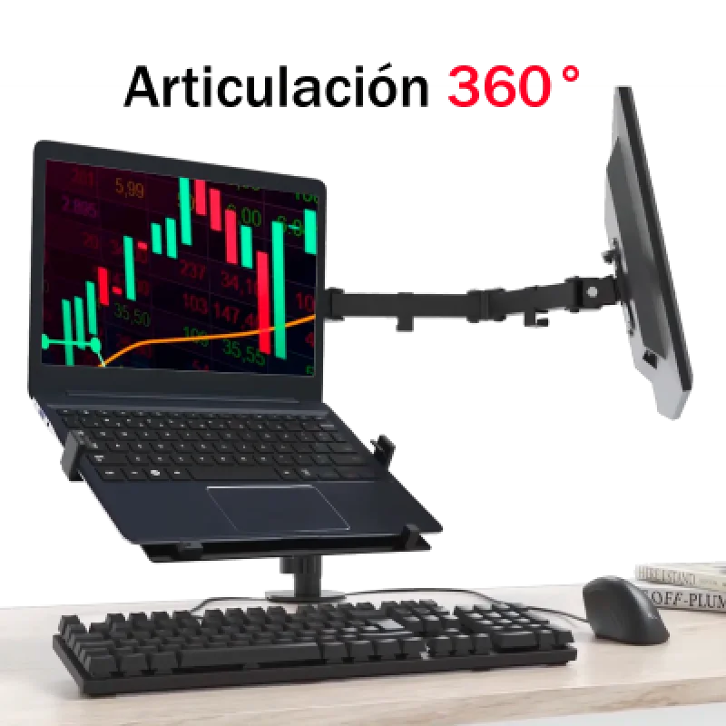 Soporte Monitor y Laptop Klip Xtreme KMM-301 13”-32” Giro Total