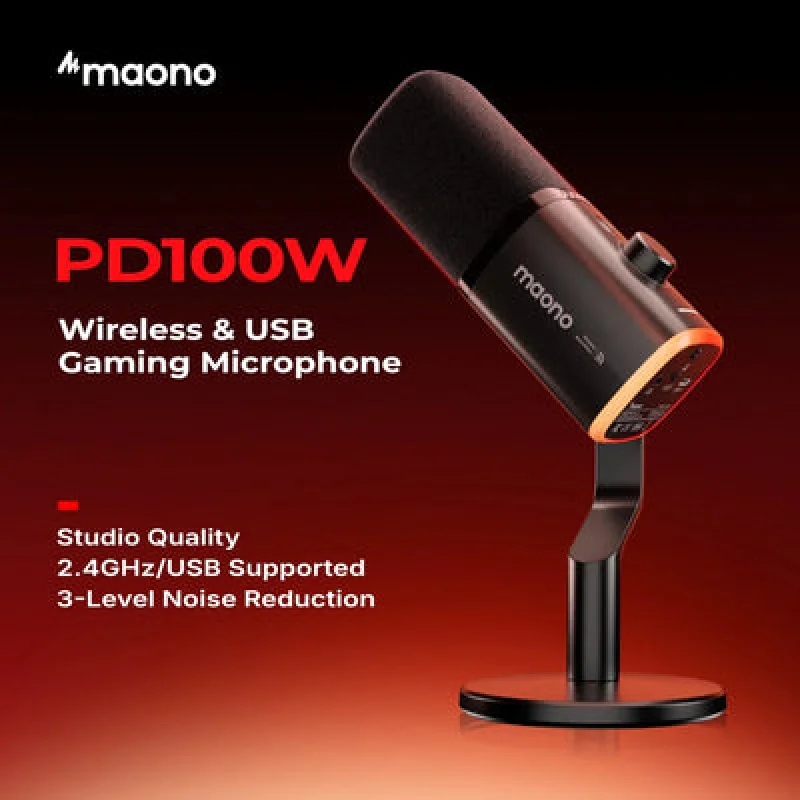 Microfono inalámbrico  maono pd100w rgb  profesional  podcast 