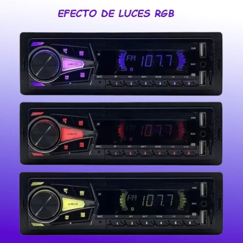 Autoradio 1 Din Bluetooth con 2 USB y Máscara Fija | Excelente Sonido y Conectividad