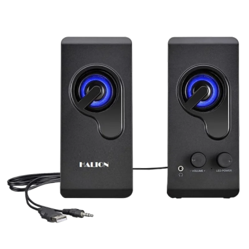 Parlante para PC Halion HA S328 con Iluminación RGB | Sonido Estéreo Diseño Sutil y Elegante