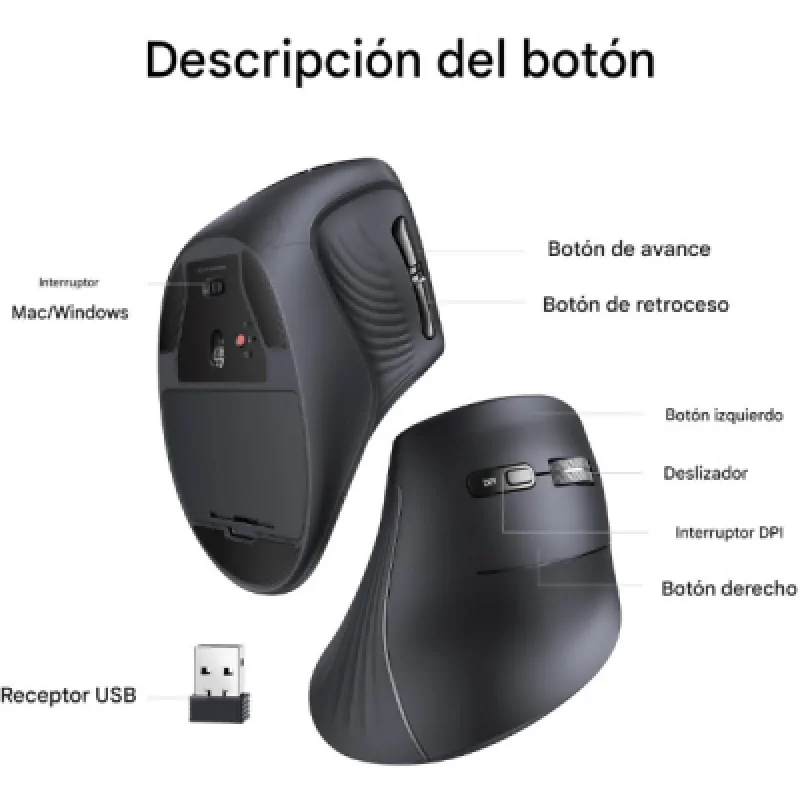 Mouse Ugreen MU008 Mouse Inalámbrico Recargable 