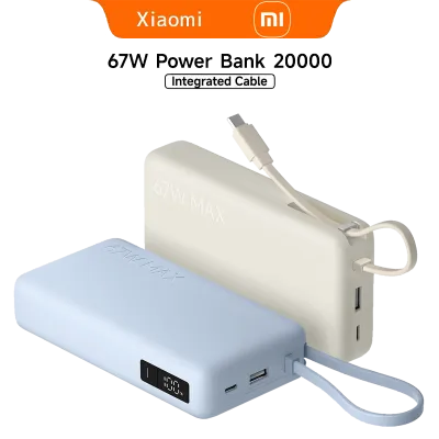 Power Bank Xiaomi 20000mAh 67W con Cable USB-C Integrado y Pantalla Digital 🪫