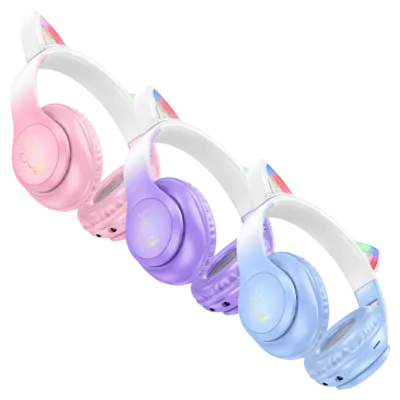 Hoco W42 – Auriculares divertidos con orejas de gato y conectividad múltiple