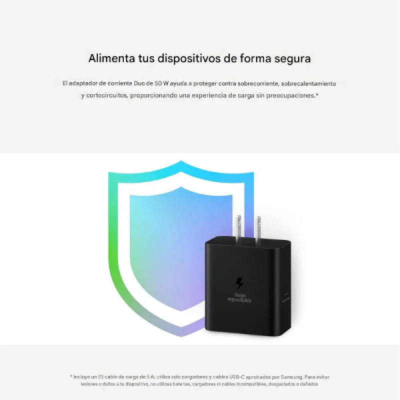Cargador Samsung 50W Duo con 2 Puertos USB C – Carga Súper Rápida