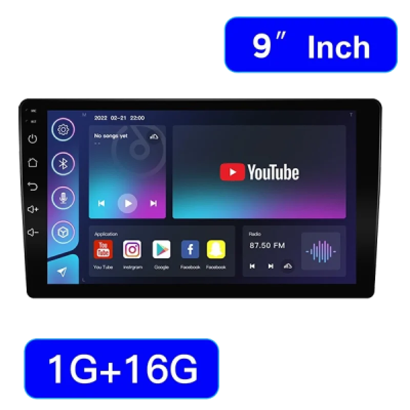Auto Radio Android 1 Din 9 Pulgadas con 1GB RAM WiFi Integrado y Tecnología AirPlay | Entretenimiento y Conectividad para tu Coche