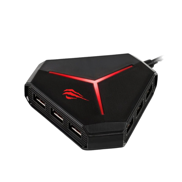 Hub USB Gamenote H95– 6 puertos, lector de tarjeta y jack de audio