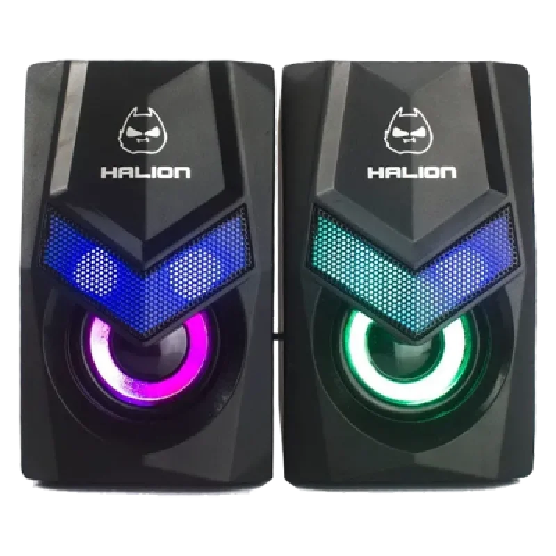 Parlante para pc Halion H S118 con Iluminación RGB | Sonido Potente y Estilo Gaming