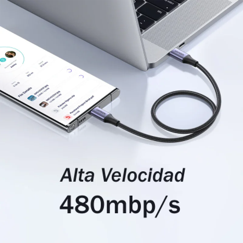Cable USB-C Ugreen 240W PD 3.1 1M | Carga Rápida para MacBook y iPhone