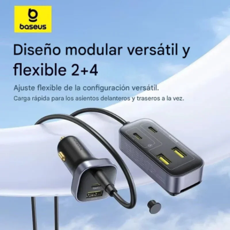 Baseus BackseatPal L1 – Cargador de Auto 3×USB A + 3×USB C 110 W