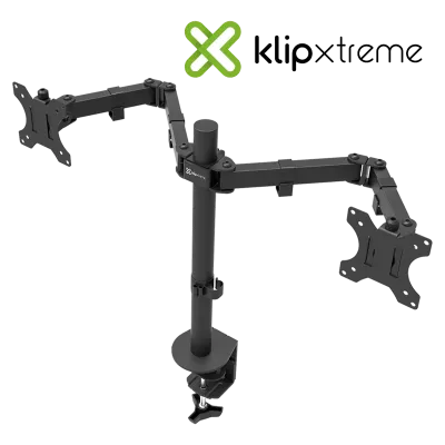 Soporte para 2 Monitores Klip Xtreme KPM-310 de 13 a 32", Articulado, VESA