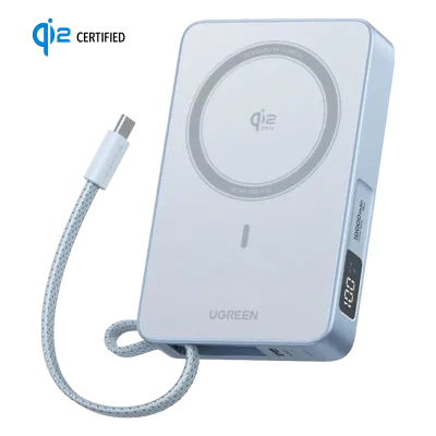 Power Bank UGREEN MagFlow 30W 10000mAh Qi2 Magnético con Cable USB-C integrado⚡