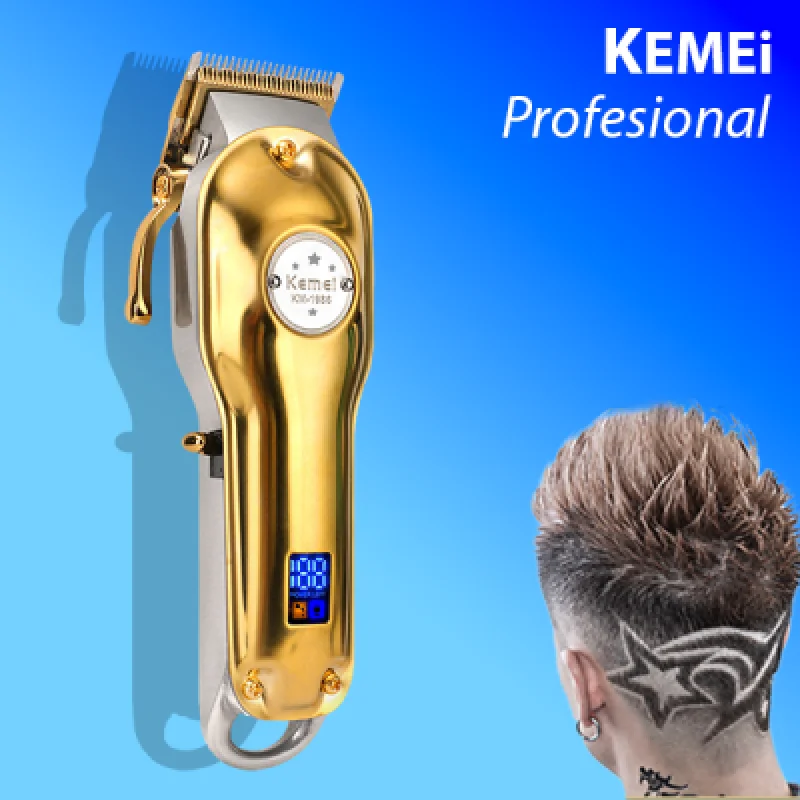 Máquina de Cortar Cabello Profesional KEMEI KM 1986 | Cortes Precisos Potencia y Autonomía Inigualables