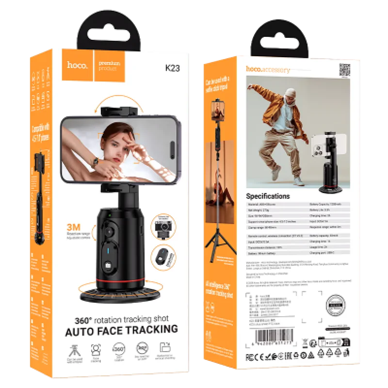 Soporte para teléfonos Hoco K23 con Seguimiento Facial 360° Bluetooth