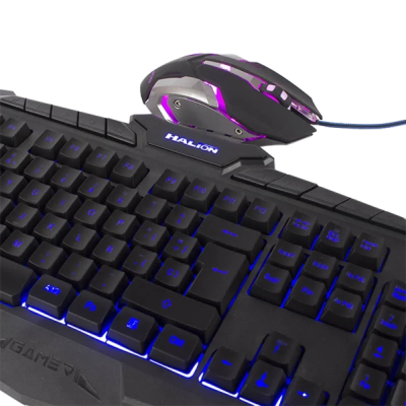 Combo Gamer Teclado y Mouse Halion Draco HA 518c | RGB Mecánico y Precisión para Juegos