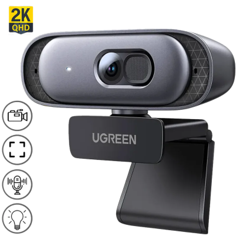Webcam para PC UGREEN 2K 30FPS CM778 Micrófono Dual USB