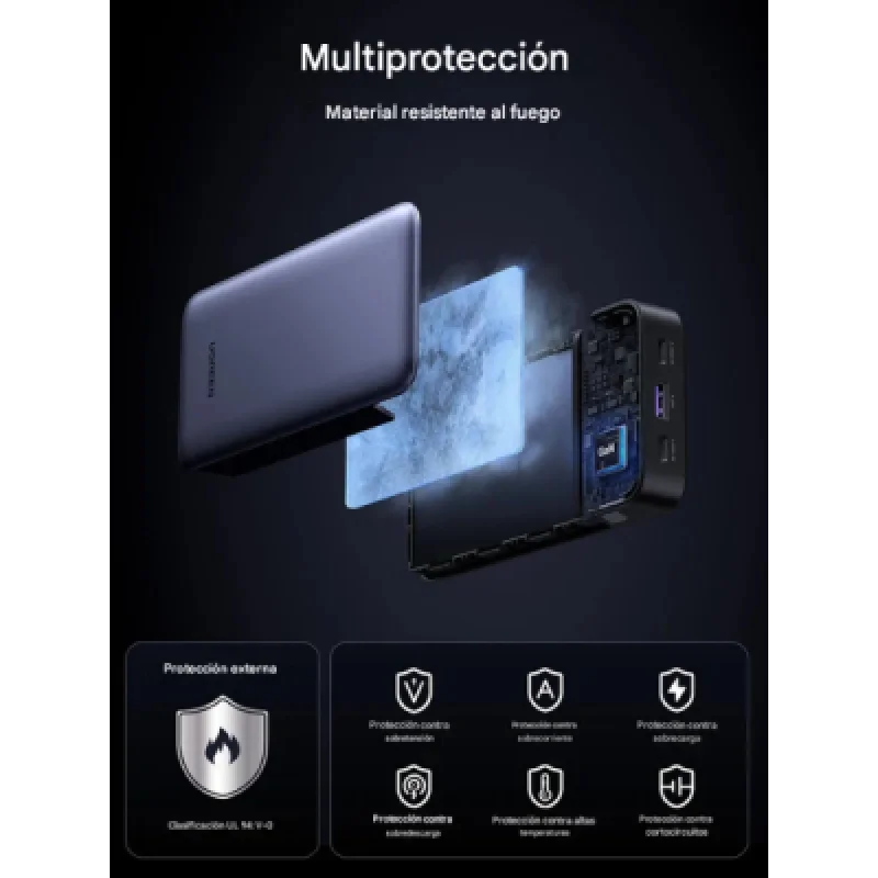 Power Bank UGREEN 20000 mAh 30W con Pantalla LED y Carga Rápida