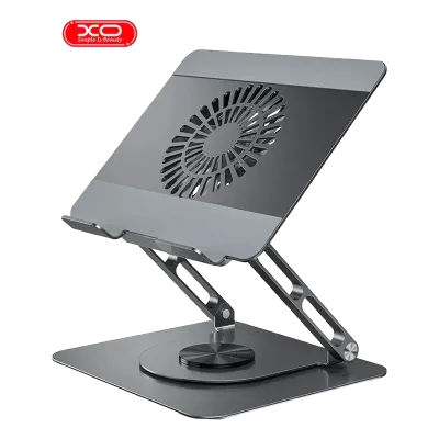💻 Soporte Metálico para Laptop XO-C182 con Cooler LED Azul, Giro 360° y Ajuste de Inclinación