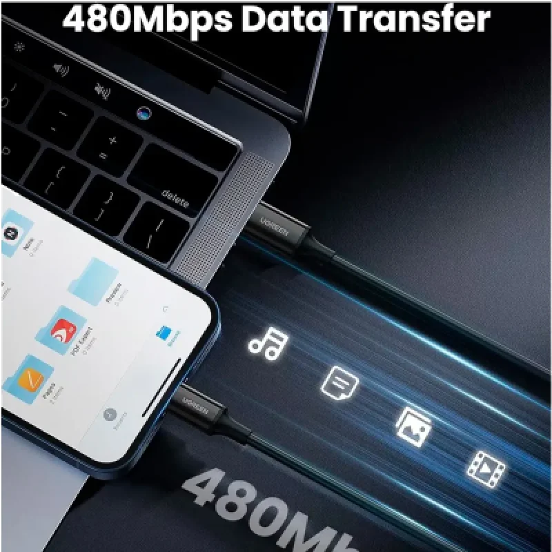 Cable USB-C a Lightning UGREEN 60W MFi Carga Rápida iPhone