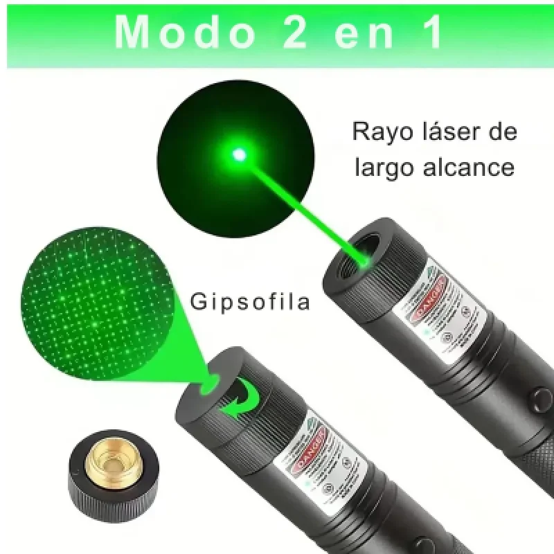 🟢 Puntero Láser Verde 3000M USB-C Cafini CN-303-T