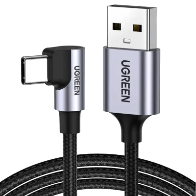 Cable USB-C UGREEN 90 Grados Carga Rápida 18W 3A Ultra Resistente ⚡