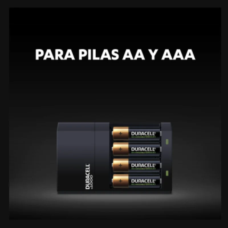 Pilas Recargables Duracell con Cargador Hi Speed AA y AAA