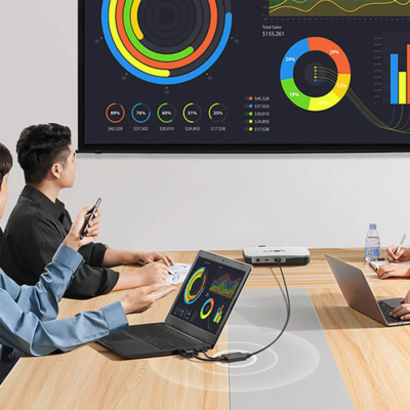 Cable Adaptador Ugreen VGA a HDMI 1080p con Audio USB-C