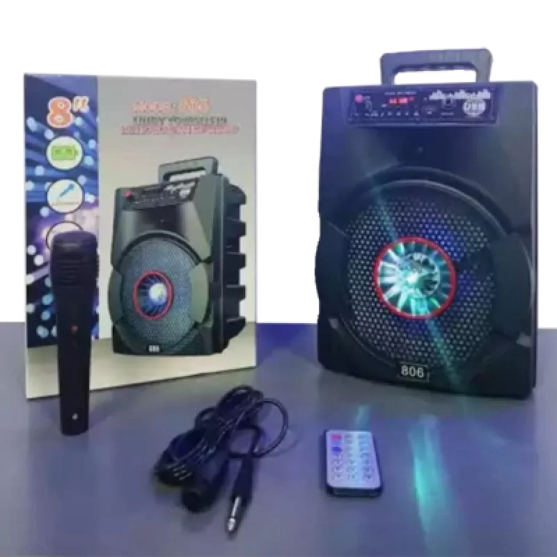 Parlante Karaoke Bluetooth Hifi 806 con Micrófono Luces RGB USB y Micro SD | Potente Sonido y Diversión sin Límites