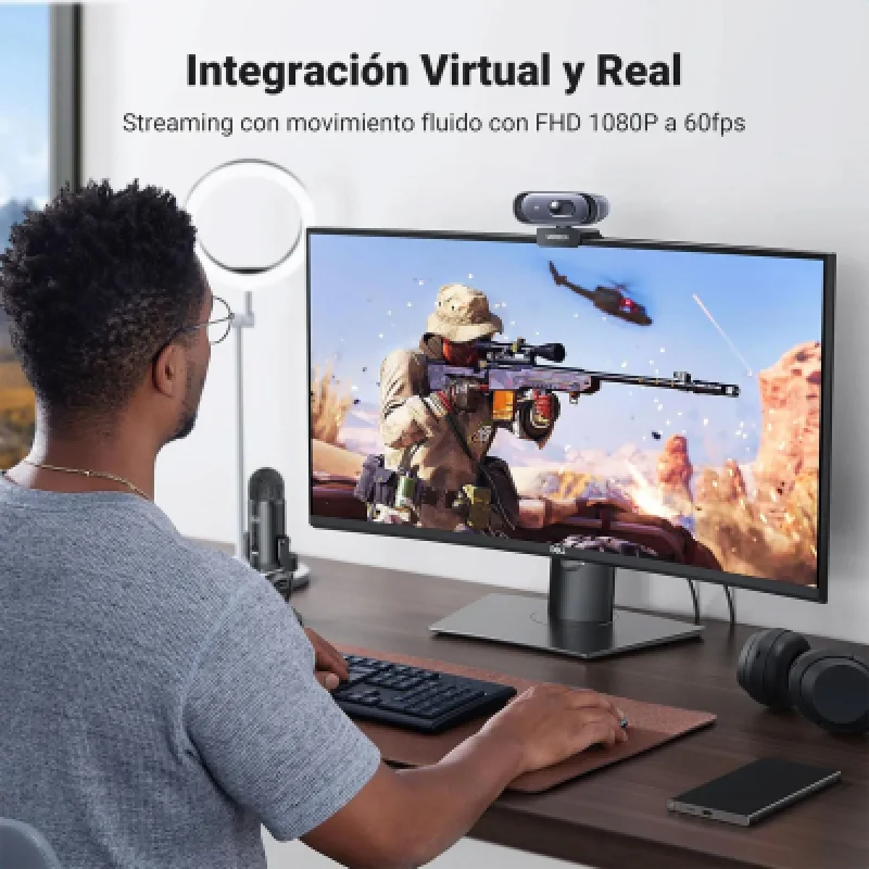 Webcam para PC UGREEN 2K 30FPS CM778 Micrófono Dual USB