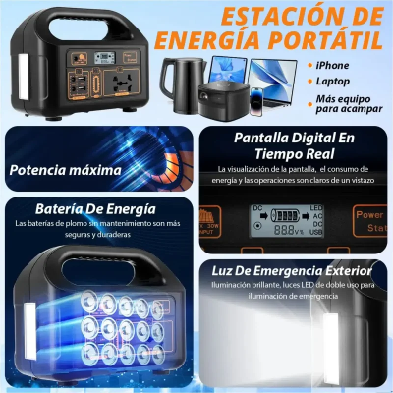 Kit Solar Portátil SANCI 150W con Panel y Batería | Energía Limpia⚡☀️