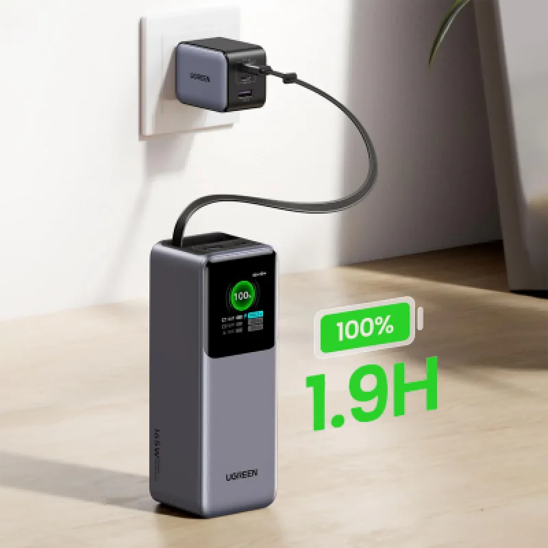 Power Bank Ugreen Nexode 20000mAh 165W USB-C Retráctil | Carga Rápida⚡