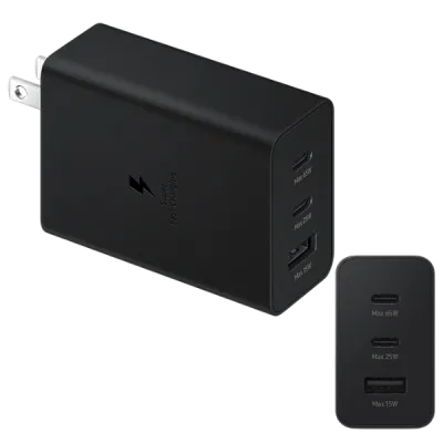 Samsung Trio 65W – Carga rápida y segura para todos tus dispositivos