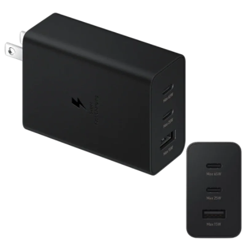 Adaptador Samsung Trio 65W – Cargador superrápido de 3 puertos