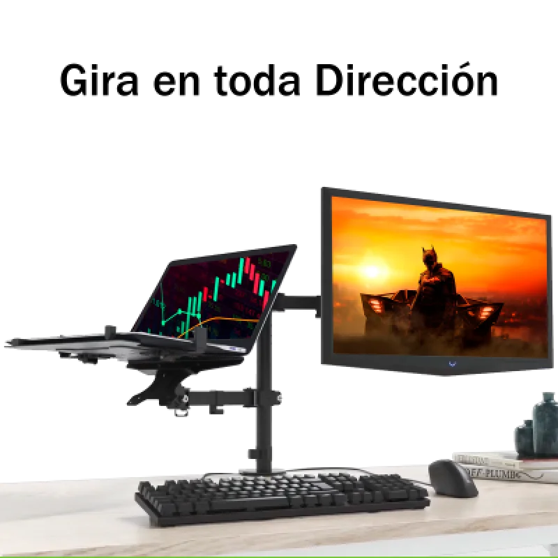 Soporte Monitor y Laptop Klip Xtreme KMM-301 13”-32” Giro Total