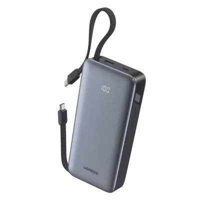 Power Bank Ugreen PB528 20000mAh 30W: Cargador Portátil con Cables USB-C Integrados 📱🔋