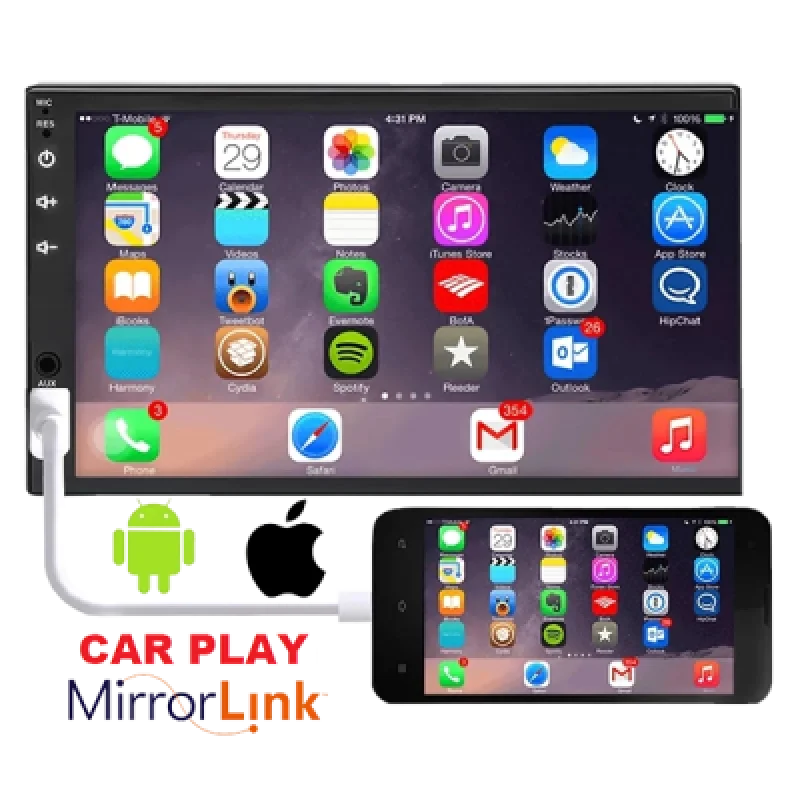 Autoradio 2 Din 7 Pulgadas WinCE con Soporte MirrorLink Compatible con Android | Entretenimiento y Conectividad para tu Coche