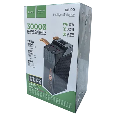 Power Bank Hoco DB100 30000mAh 65W ⚡ Carga Rápida para Laptop y Celular