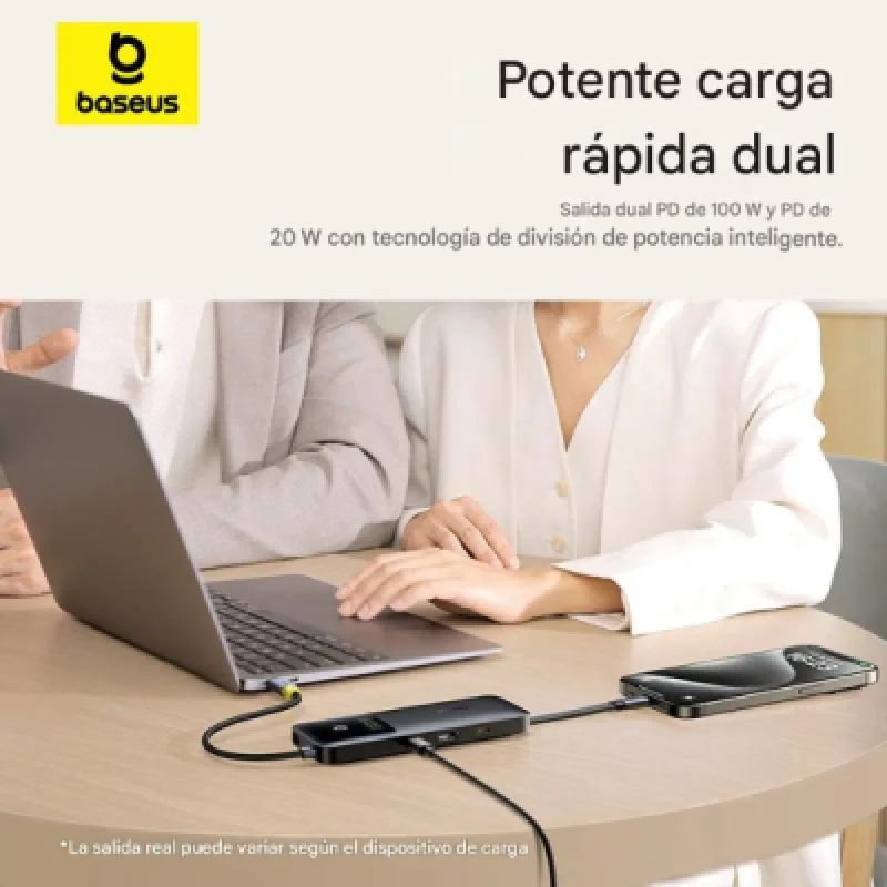 Baseus Dual Fast Charging 6 in 1 HUB – USB C a HDMI 4K 100 W y múltiples puertos