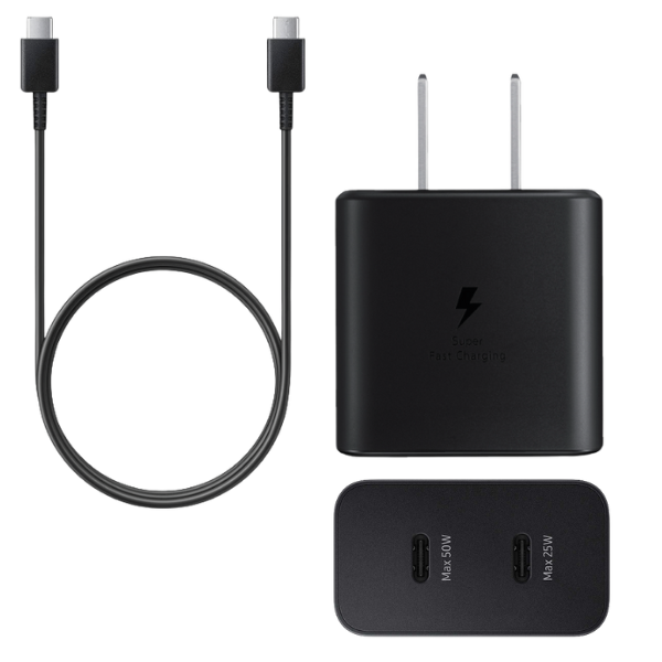 Cargador Samsung 50W Duo con 2 Puertos USB-C – Carga Súper Rápida