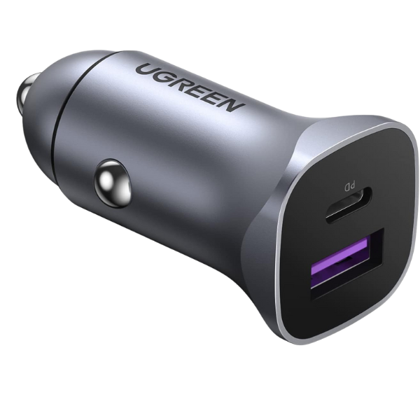 Cargador de Auto UGREEN 30W Dual USB-A + USB-C