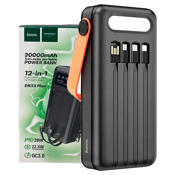 🔋Cargador Solar Portátil Hoco DB33 30000mAh 22.5W