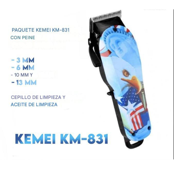 Máquina de Cortar Cabello y Barba Kemei KM-831 Recargable Profesional