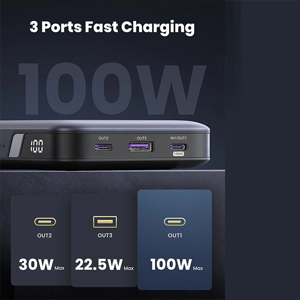 🏷️Power Bank UGREEN 20000mAh 100W + Cable Tipo-C