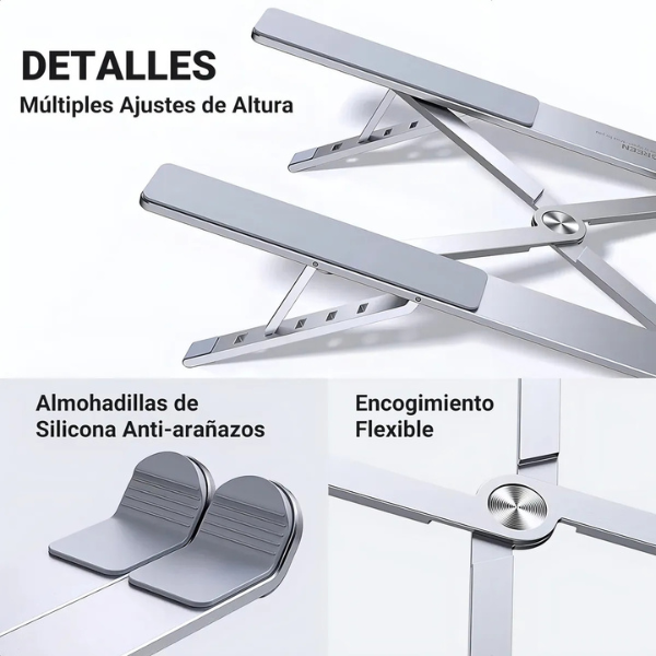 Soporte portátil de aluminio UGREEN 40289 (LP451) para laptop 8″ a 17,3″